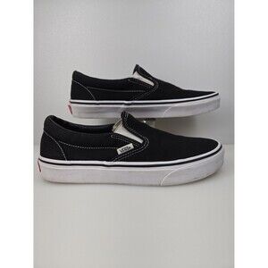 VANS Classic Slip-On Black Canvas Sneaker Shoes Unisex Men's 7.5 Women's 9